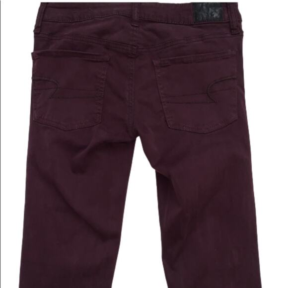 American Eagle Jegging Jeans Purple Brown Sateen Super Stretch Low Rise Size 2 - Picture 5 of 10